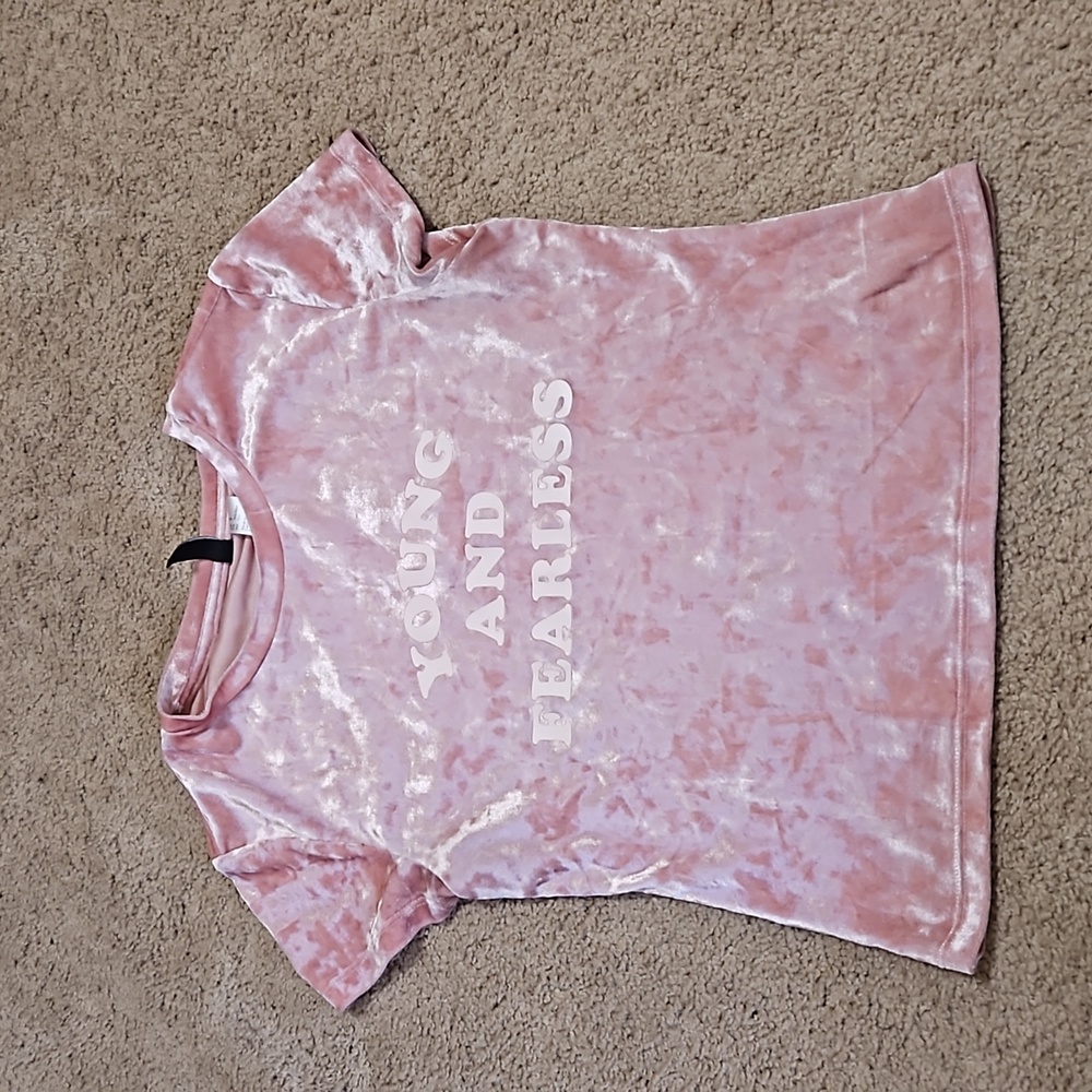 Pink velvet top